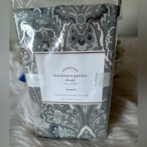 Pottery Barn Mackenna Paisley Sham - Blue and Gray